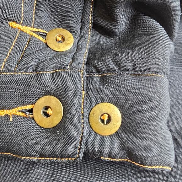 Go Silk For L'Zinger Vintage Silk Black Utility Jacket Size 1 *FLAWS* - Picture 10 of 15